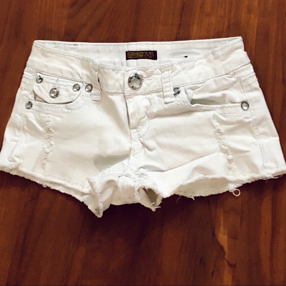 ZD White Bling Jean-Shorts